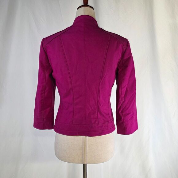 Perfect Form Fuchsia Zippered Blazer by White House Black Market Size 4 - Picture 7 of 16